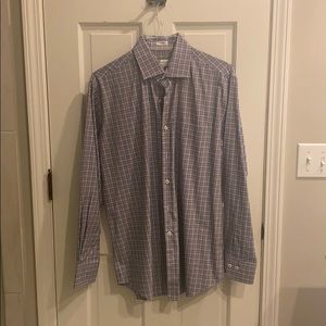 Men’s Peter Millar checkered dress shirt